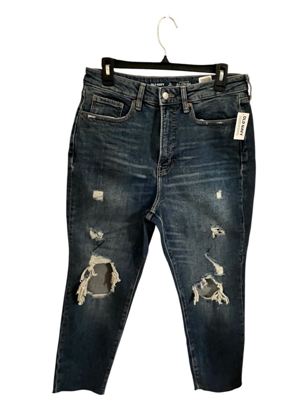 Old Navy Blue OG High Rise Straight-Leg Distressed Jeans tags still attached!